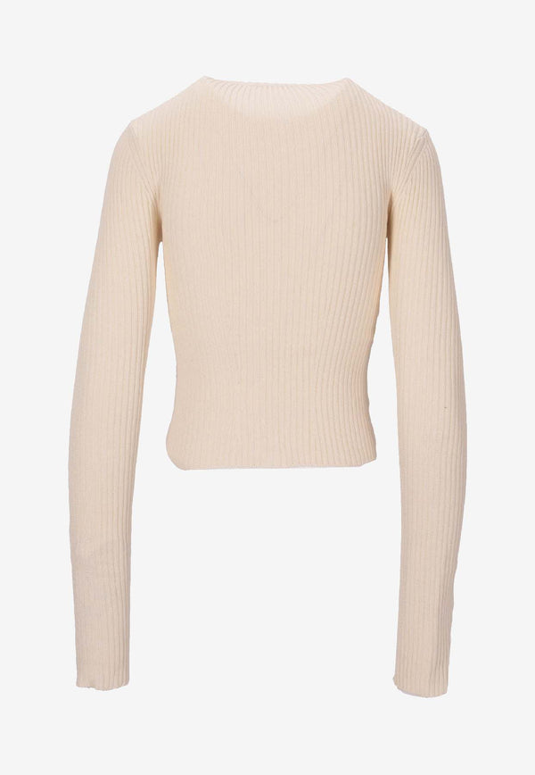 Ann Demeulemeester Terna Wool Zip Cardigan Cream B0012518KN055_002