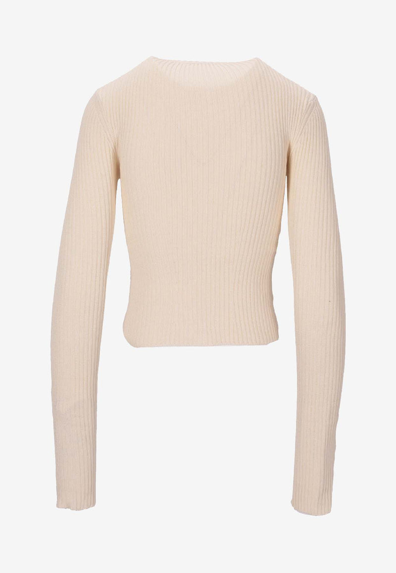 Ann Demeulemeester Terna Wool Zip Cardigan Cream B0012518KN055_002