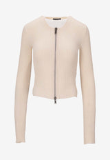Ann Demeulemeester Terna Wool Zip Cardigan Cream B0012518KN055_002