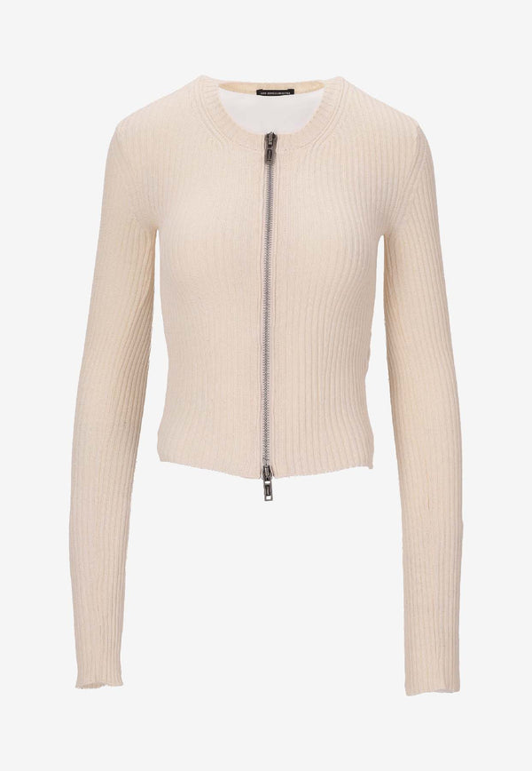 Ann Demeulemeester Terna Wool Zip Cardigan Cream B0012518KN055_002