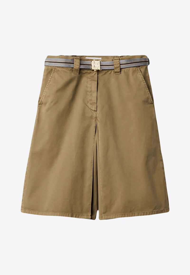 Miu Miu Logo Embroidered Skirts Olive MG2381SOOO16MS_F0393