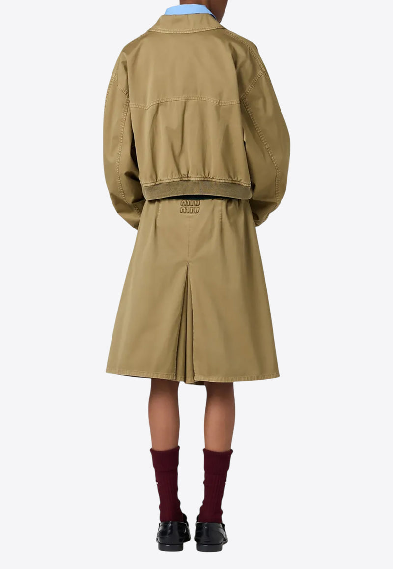 Miu Miu Logo Embroidered Skirts Olive MG2381SOOO16MS_F0393