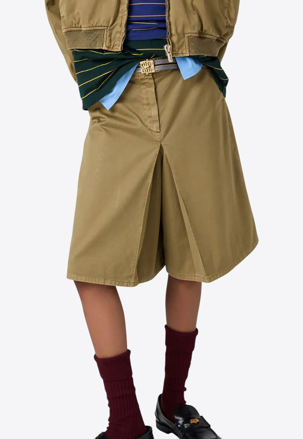 Miu Miu Logo Embroidered Skirts Olive MG2381SOOO16MS_F0393