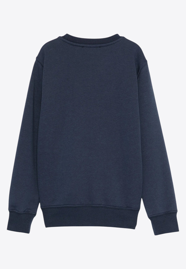 Golden Goose DB Kids Boys Logo Print Crewneck Sweatshirt Blue GKP02214P001948_50361