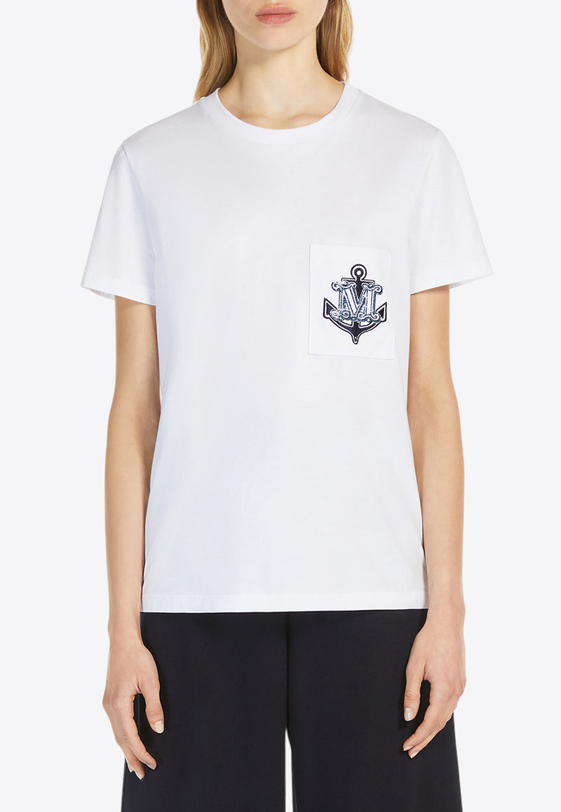 Max Mara Acacia Embroidered T-shirt White 2511941031600ACACIA_007
