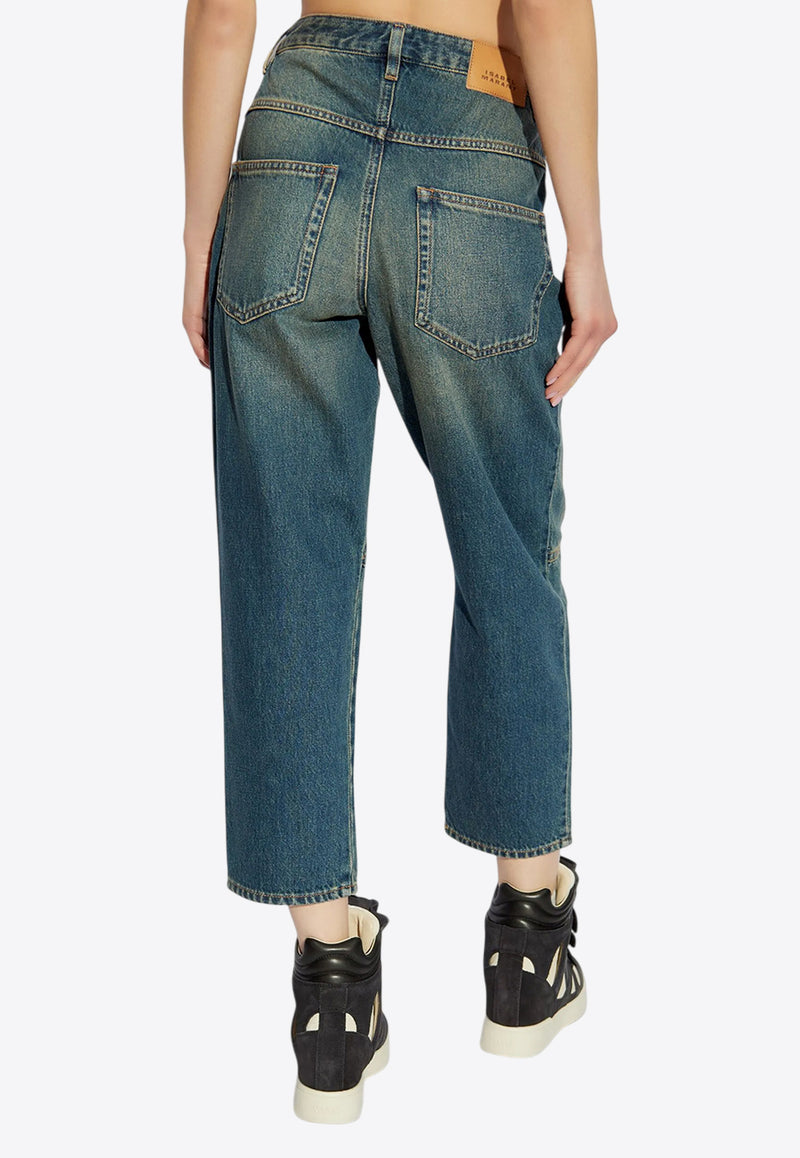 Isabel Marant Janet Straight-Leg Faded Jeans  Blue PA0525FAB1H04I_30FB