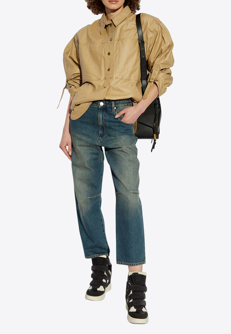 Isabel Marant Janet Straight-Leg Faded Jeans  Blue PA0525FAB1H04I_30FB