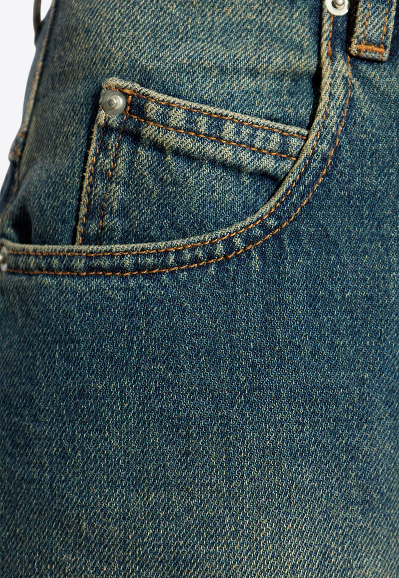 Isabel Marant Janet Straight-Leg Faded Jeans  Blue PA0525FAB1H04I_30FB