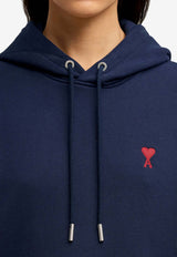 AMI PARIS Ami De Coeur Drawstring Hooded Sweatshirt Blue BFUSW235730_430