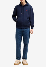 AMI PARIS Ami De Coeur Drawstring Hooded Sweatshirt Blue BFUSW235730_430