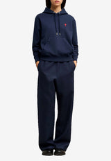 AMI PARIS Ami De Coeur Drawstring Hooded Sweatshirt Blue BFUSW235730_430