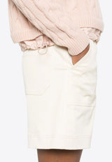 Moncler Logo Patch Mini Shorts White K10932B0000359858_20N