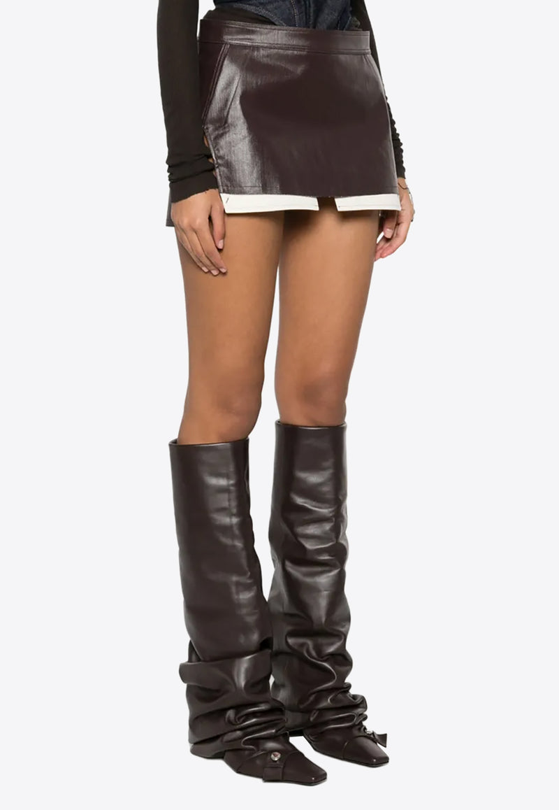 Rick Owens Fog Cut Off Mini Skirt Brown RP01E7371SCT_14