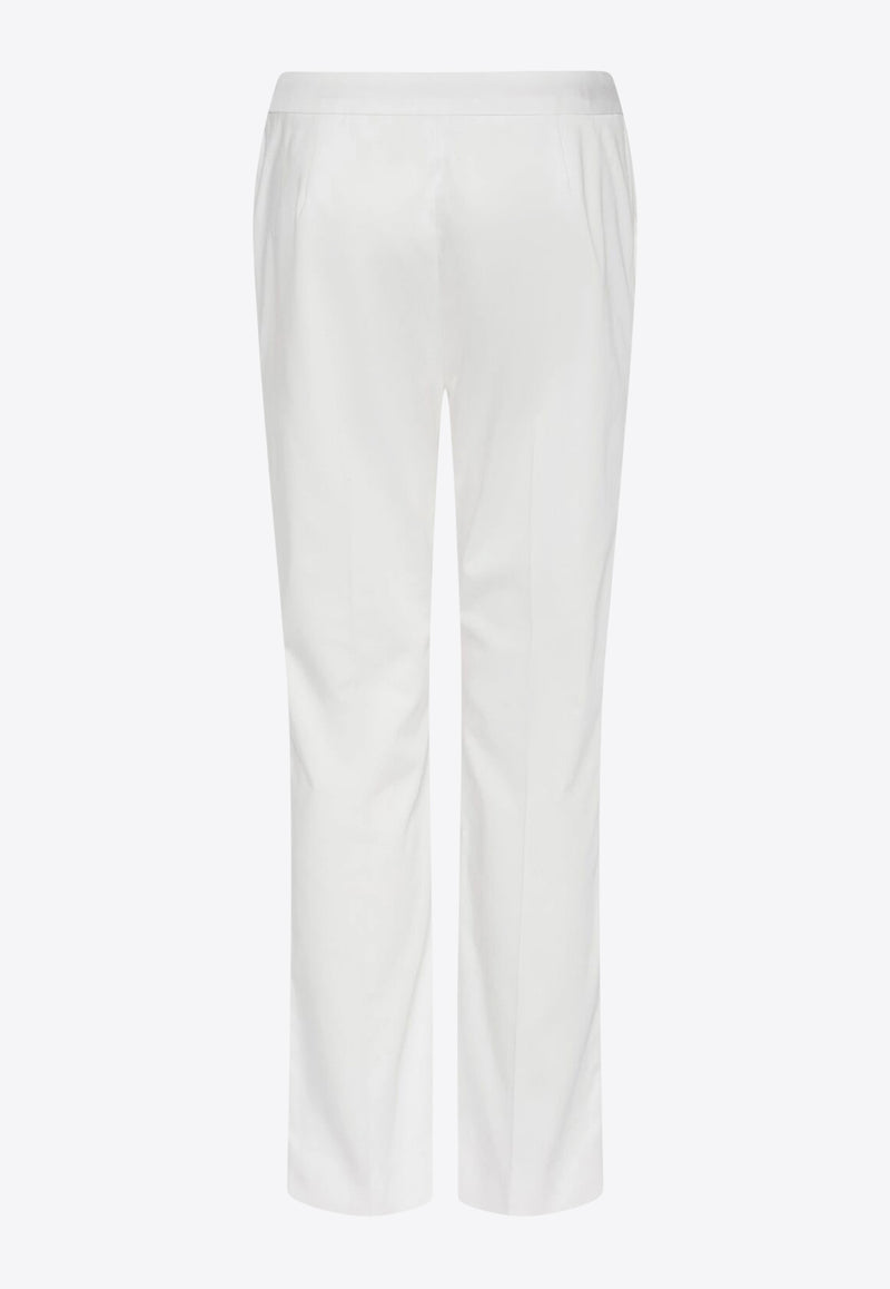 Max Mara Okra Satin Tailored Pants White 2511131072600OKRA_056