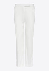 Max Mara Okra Satin Tailored Pants White 2511131072600OKRA_056
