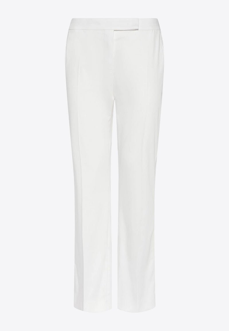 Max Mara Okra Satin Tailored Pants White 2511131072600OKRA_056