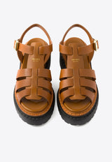 Prada Fisherman's Leather Sandals Brown 1X923NF0557V6_F0R1R