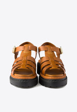 Prada Fisherman's Leather Sandals Brown 1X923NF0557V6_F0R1R