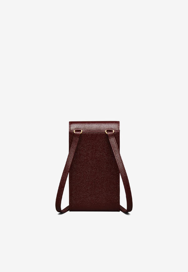 Thom Browne Signature Loop Leather Phone Holder Burgundy MAC113A03542_615