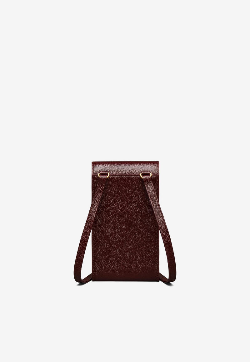 Thom Browne Signature Loop Leather Phone Holder Burgundy MAC113A03542_615