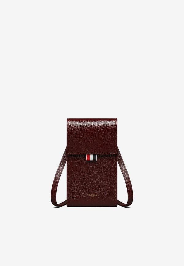 Thom Browne Signature Loop Leather Phone Holder Burgundy MAC113A03542_615