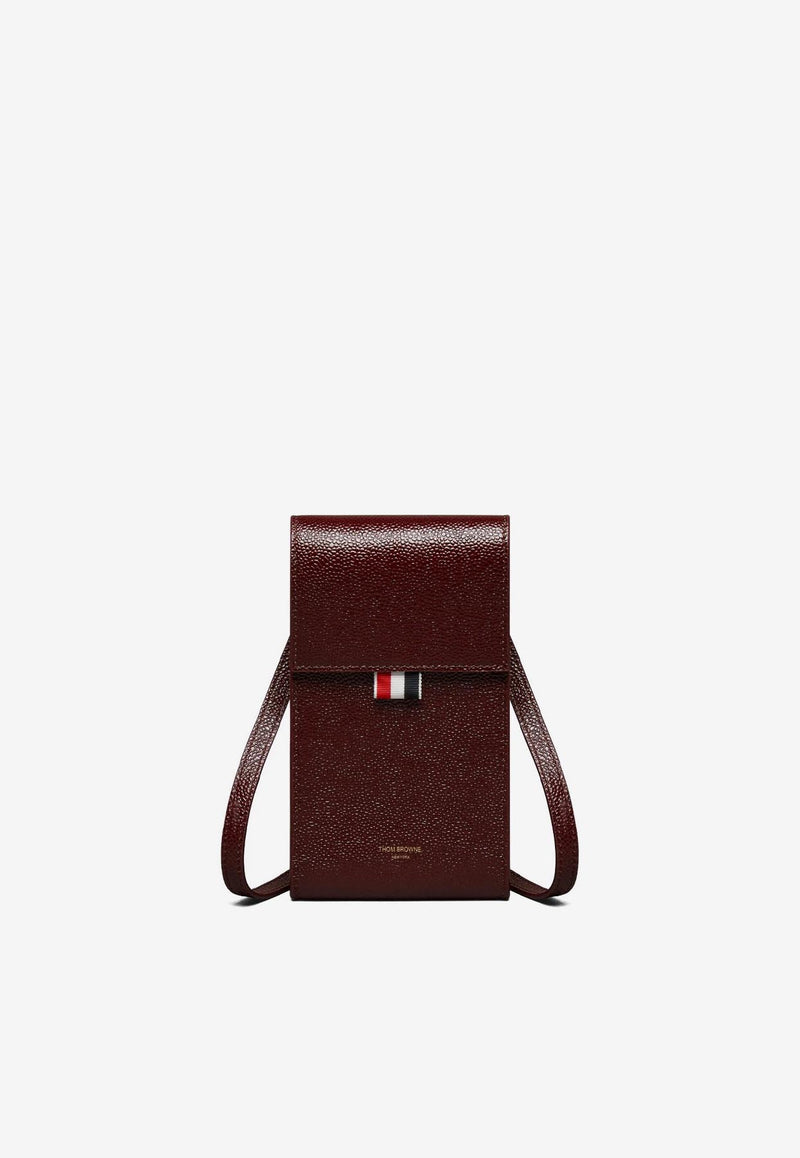 Thom Browne Signature Loop Leather Phone Holder Burgundy MAC113A03542_615