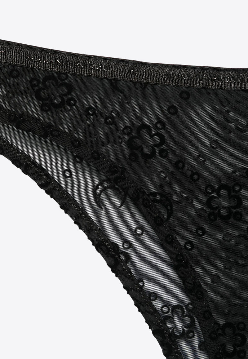 Marine Serre Monogram Mesh Briefs Black WUW052ACJER0005_BK99