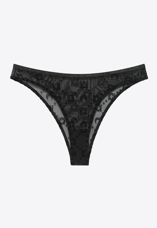 Marine Serre Monogram Mesh Briefs Black WUW052ACJER0005_BK99