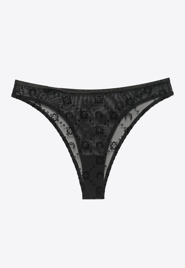 Marine Serre Monogram Mesh Briefs Black WUW052ACJER0005_BK99