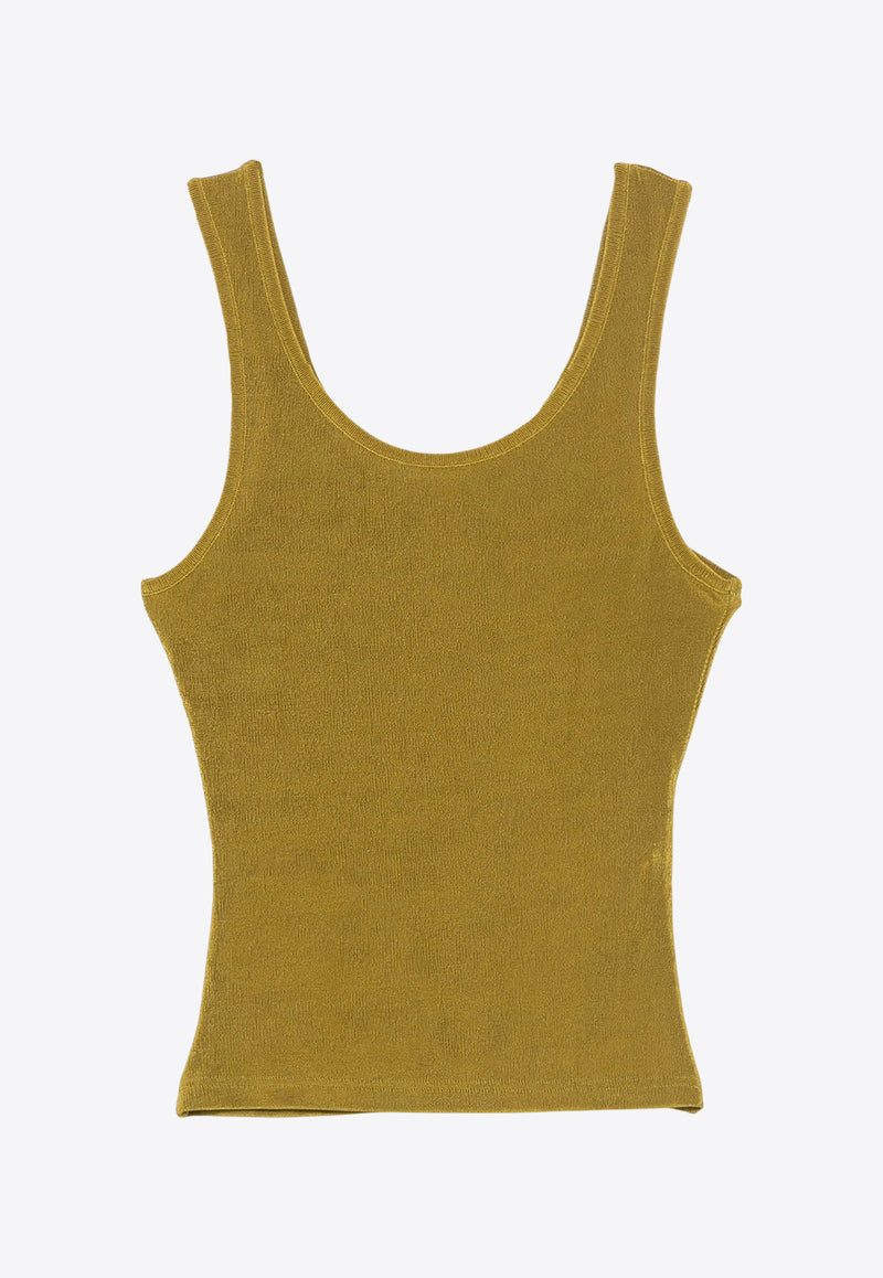 AMI PARIS Scoop Neck Tank Top Green FTK145JE0110_374
