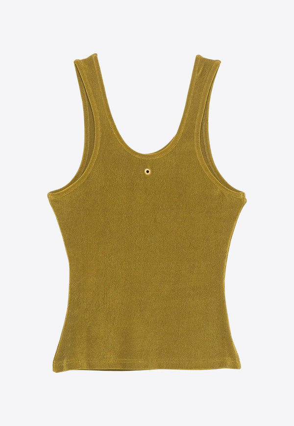 AMI PARIS Scoop Neck Tank Top Green FTK145JE0110_374