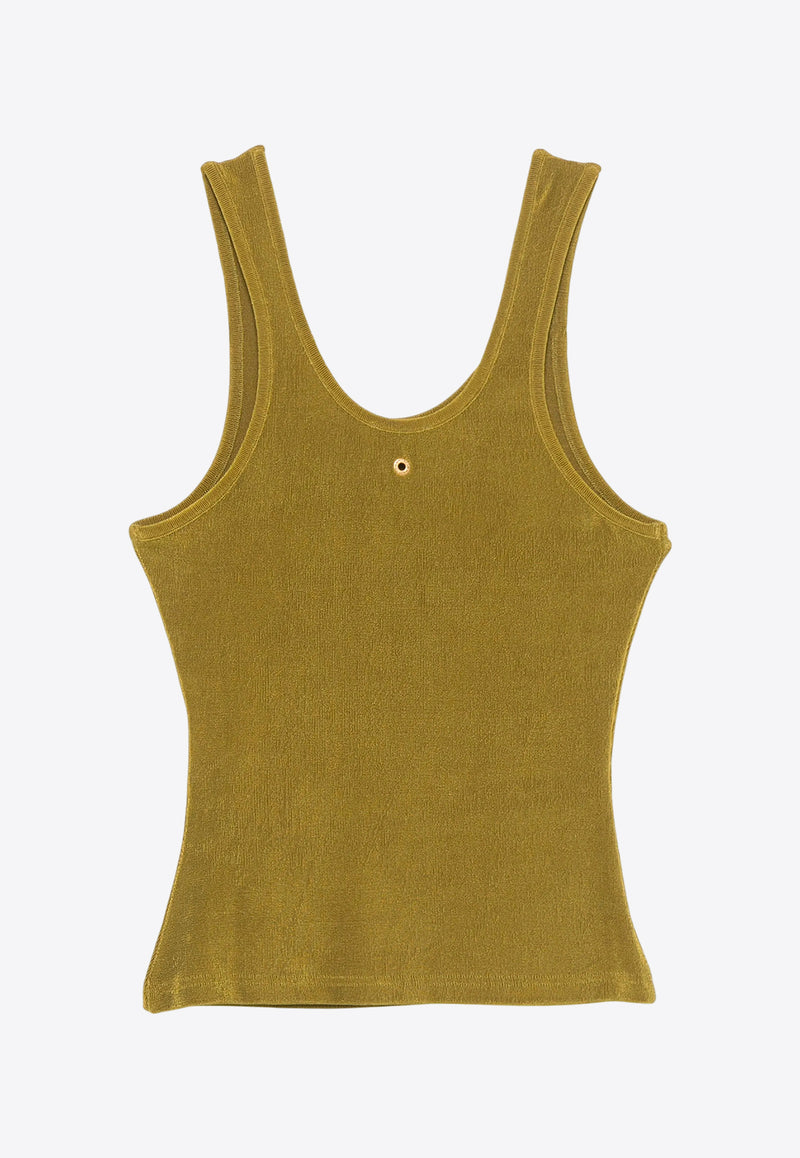 AMI PARIS Scoop Neck Tank Top Green FTK145JE0110_374