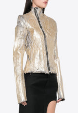 Rick Owens Gary Cracked-Effect Zip-Up Jacket Gold RP01E7701SGMC_02