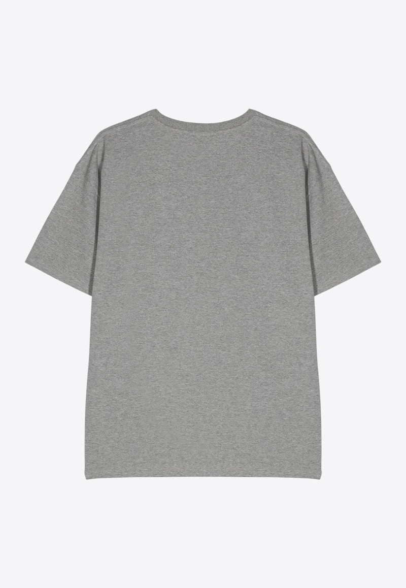 Saint Laurent Cassandre Crewneck T-shirt  Gray 781566Y37HC_1482