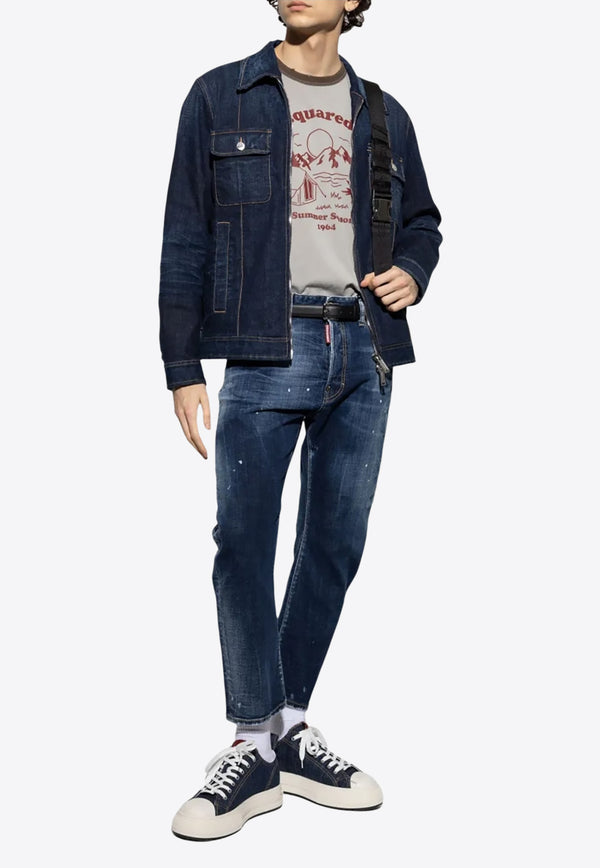 Dsquared2 1964 Camping Printed T-shirt Gray S74GD1390D20035_850