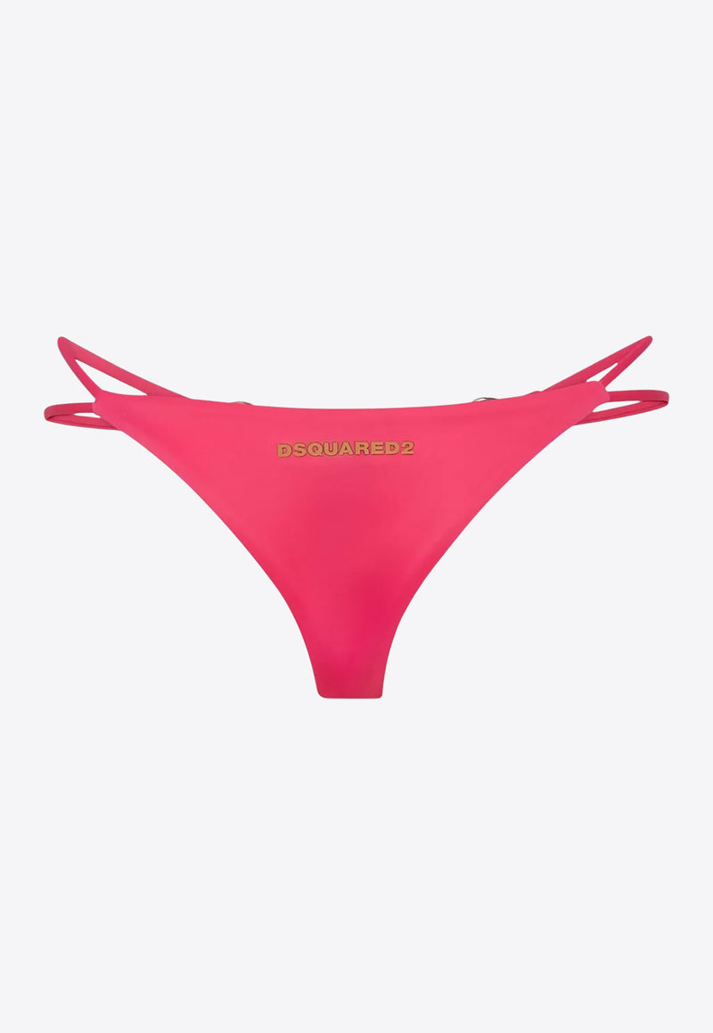 Dsquared2 Bondage Cut-Out Bikini Bottom Pink D6B025130_672