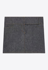 Courrèges Belted Denim Mini Skirt  Blue 125DJU218DE0035_9011