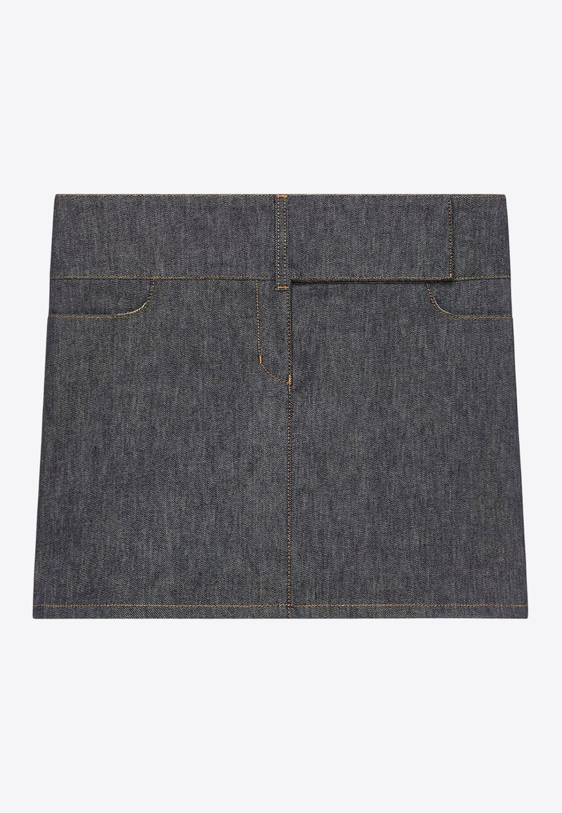 Courrèges Belted Denim Mini Skirt  Blue 125DJU218DE0035_9011