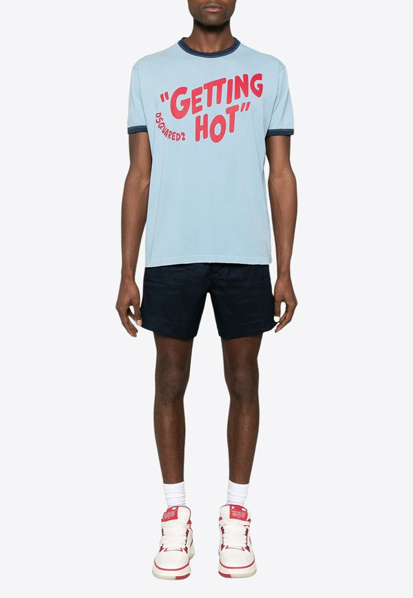 Dsquared2 Getting Hot Print T-shirt Light Blue S74GD1388D20035_472