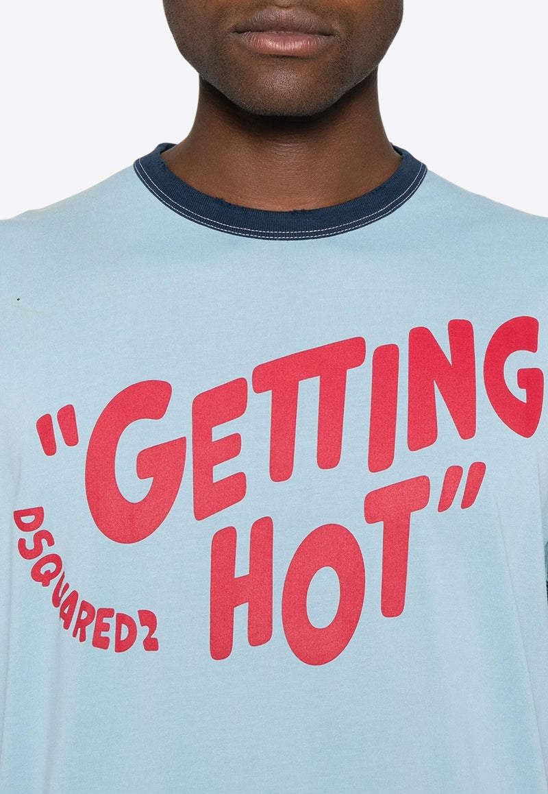 Dsquared2 Getting Hot Print T-shirt Light Blue S74GD1388D20035_472