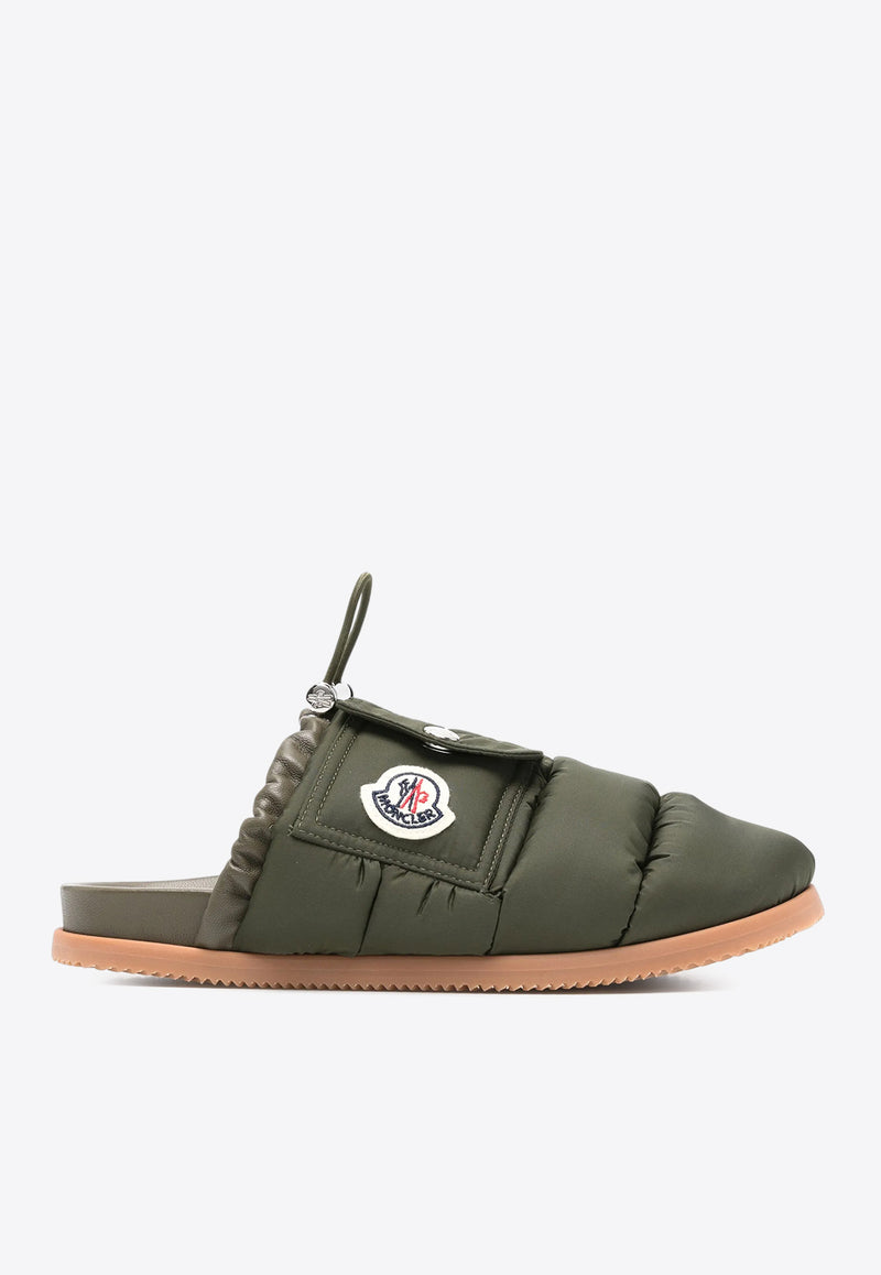Moncler Mon Pocket Quilted Slippers  Olive K109B4M00040M5080_81A