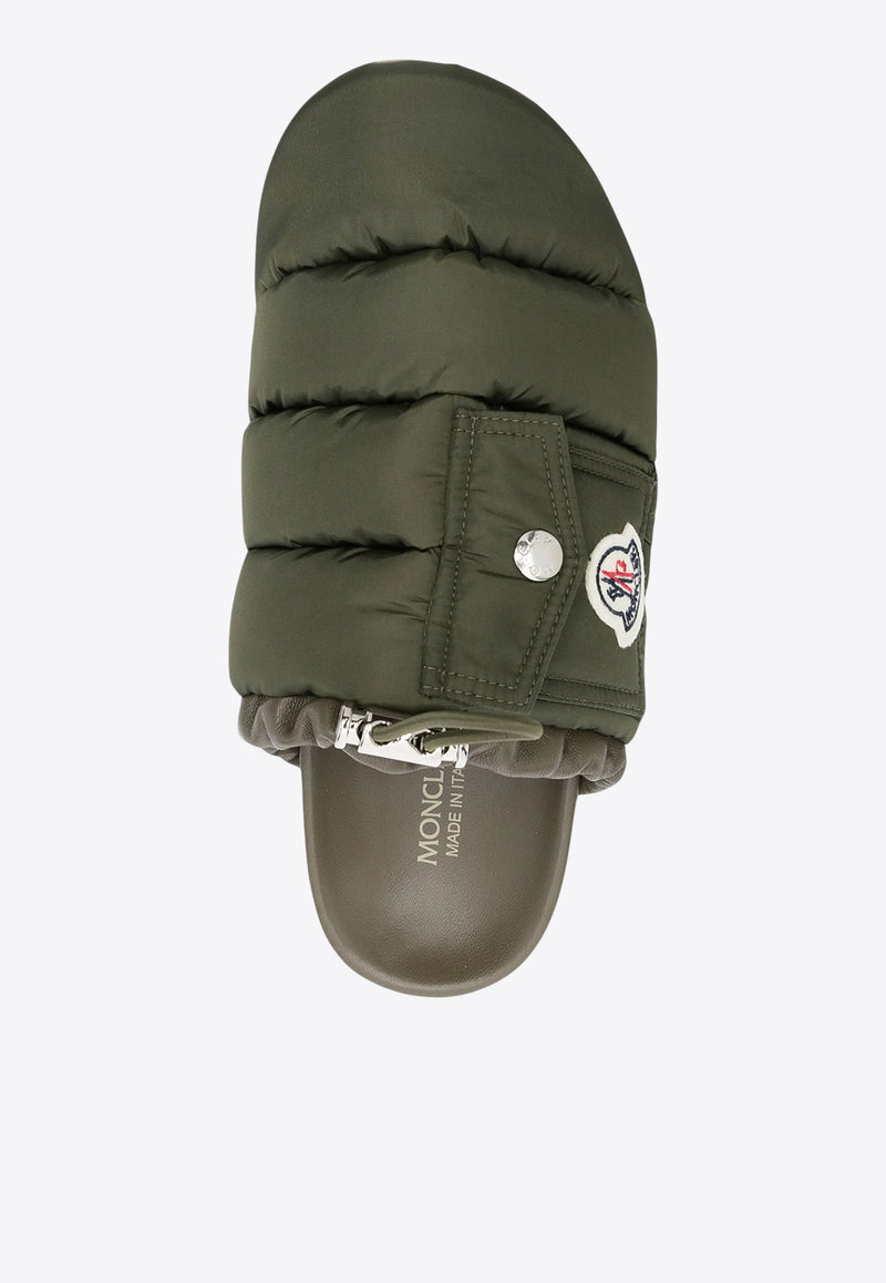 Moncler Mon Pocket Quilted Slippers  Olive K109B4M00040M5080_81A