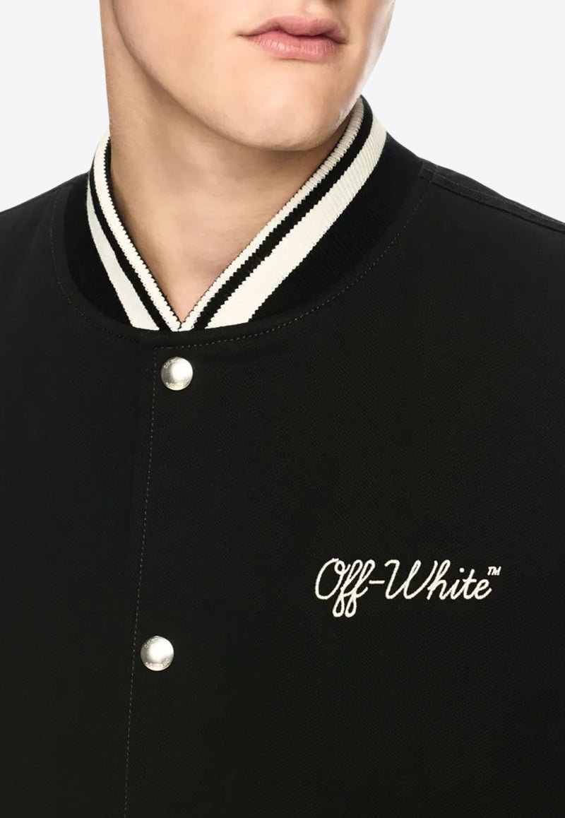 Off-White Script Varsity Bomber Jacket Black OMEH05FC99FAB001_1001