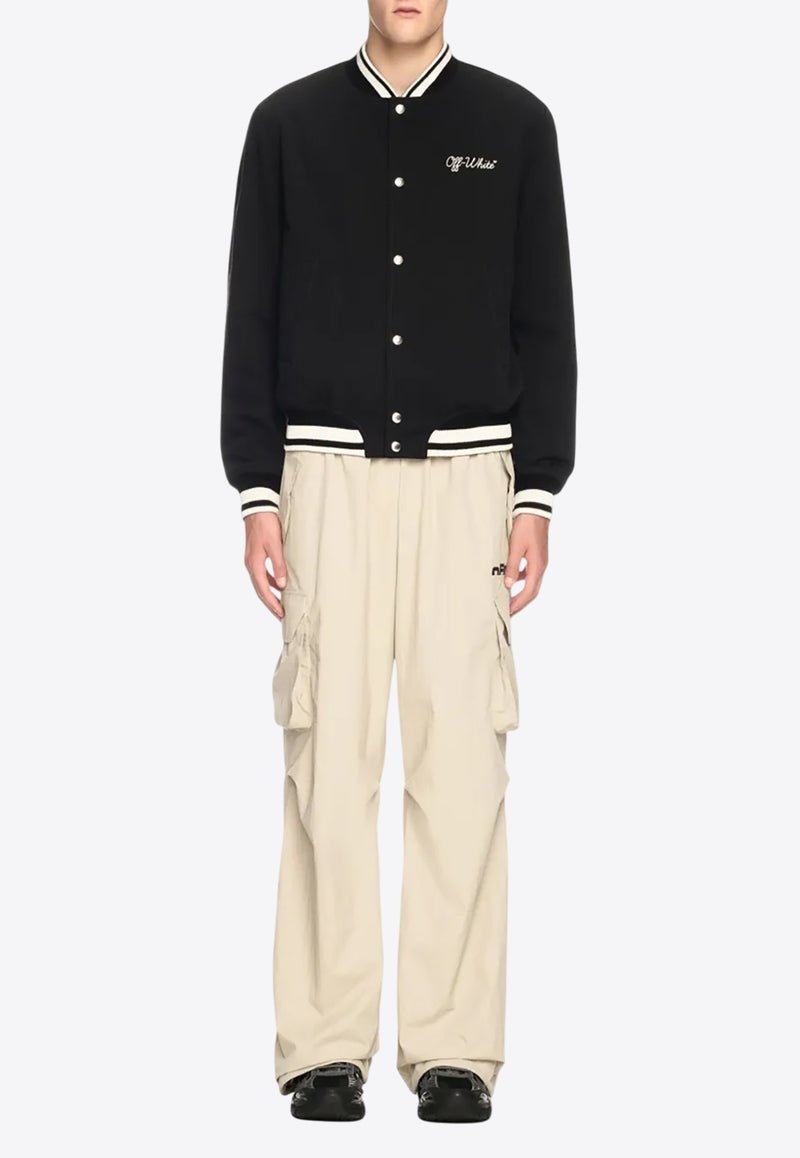 Off-White Script Varsity Bomber Jacket Black OMEH05FC99FAB001_1001