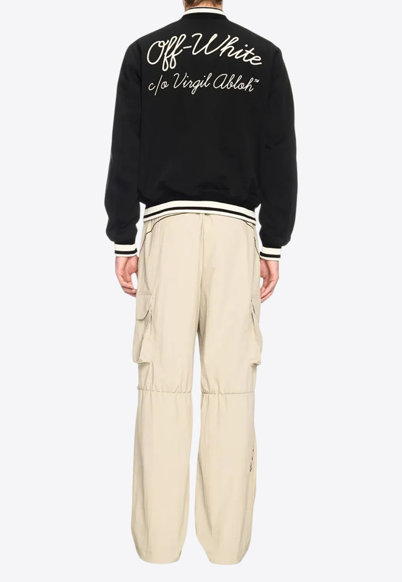 Off-White Script Varsity Bomber Jacket Black OMEH05FC99FAB001_1001