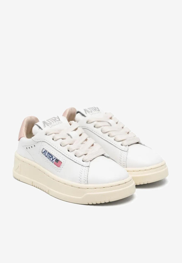 Autry Kids Boys Dallas Leather Low-Top Sneakers White KDLKFF_02