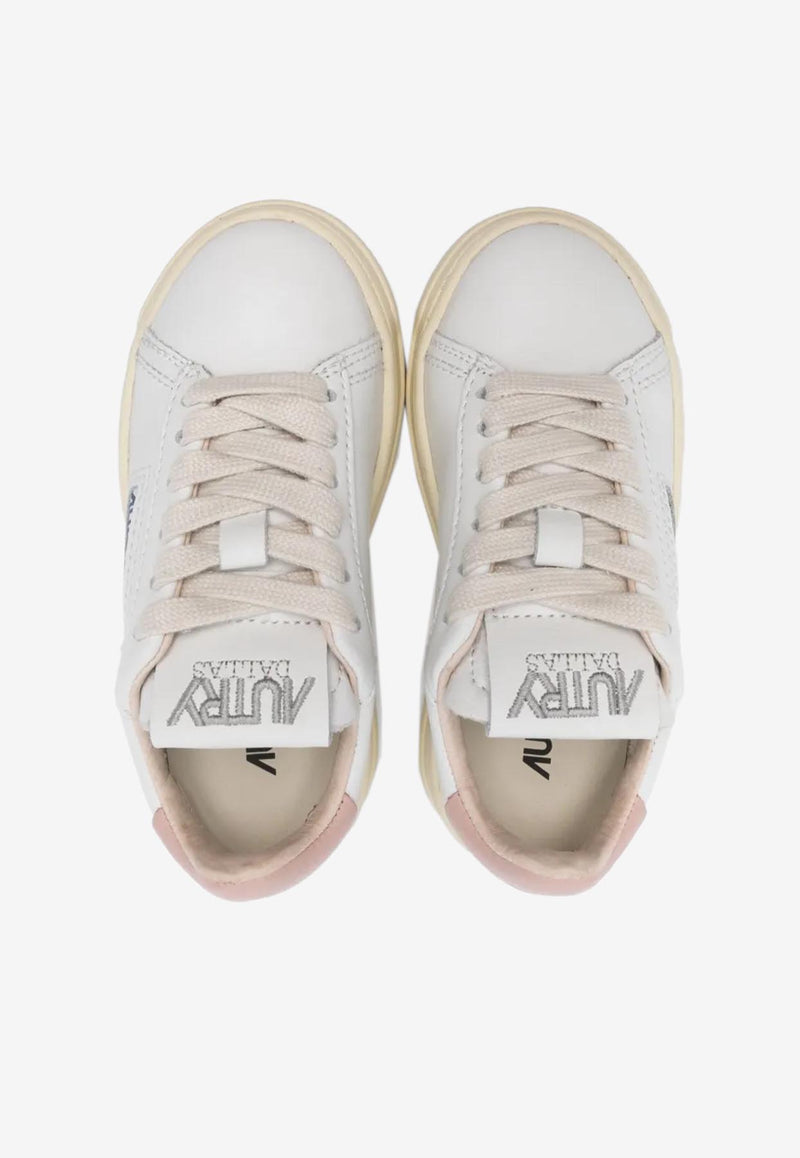 Autry Kids Boys Dallas Leather Low-Top Sneakers White KDLKFF_02
