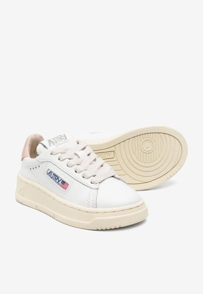 Autry Kids Boys Dallas Leather Low-Top Sneakers White KDLKFF_02