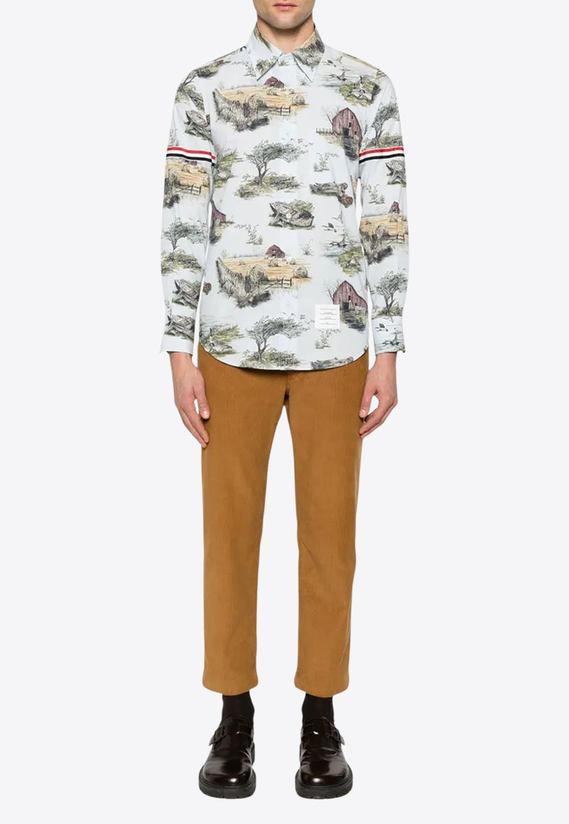 Thom Browne Scenic Toile Shirt with Armband Multicolor MWL301OF0976_996