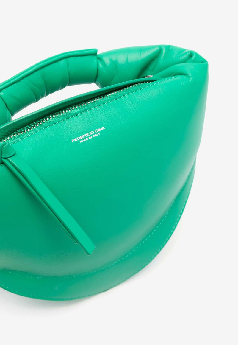 Federico Cina Mini Tortellino Nappa Leather Handbag Green MTB0101_GREEN